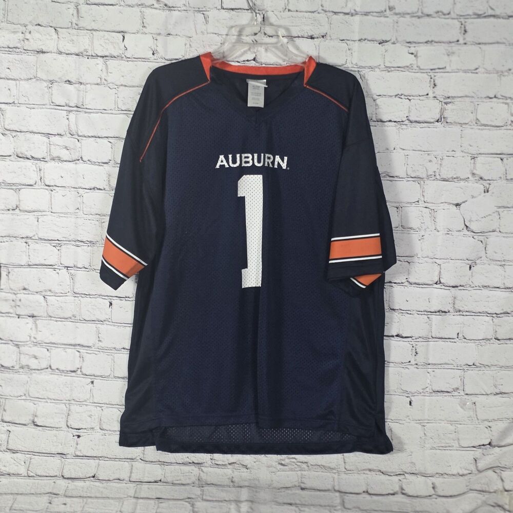 Auburn Tigers Adults XL Blue-Orange #1‎ Football Jersey